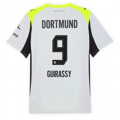 Moški Nogometni dresi Borussia Dortmund Serhou Guirassy #9 Gostujoči 2025-26 Kratek Rokav Moški Nogometni dresi Borussia Dortmund Serhou Guirassy #9 Gostujoči 2025-26 Kratek Rokav